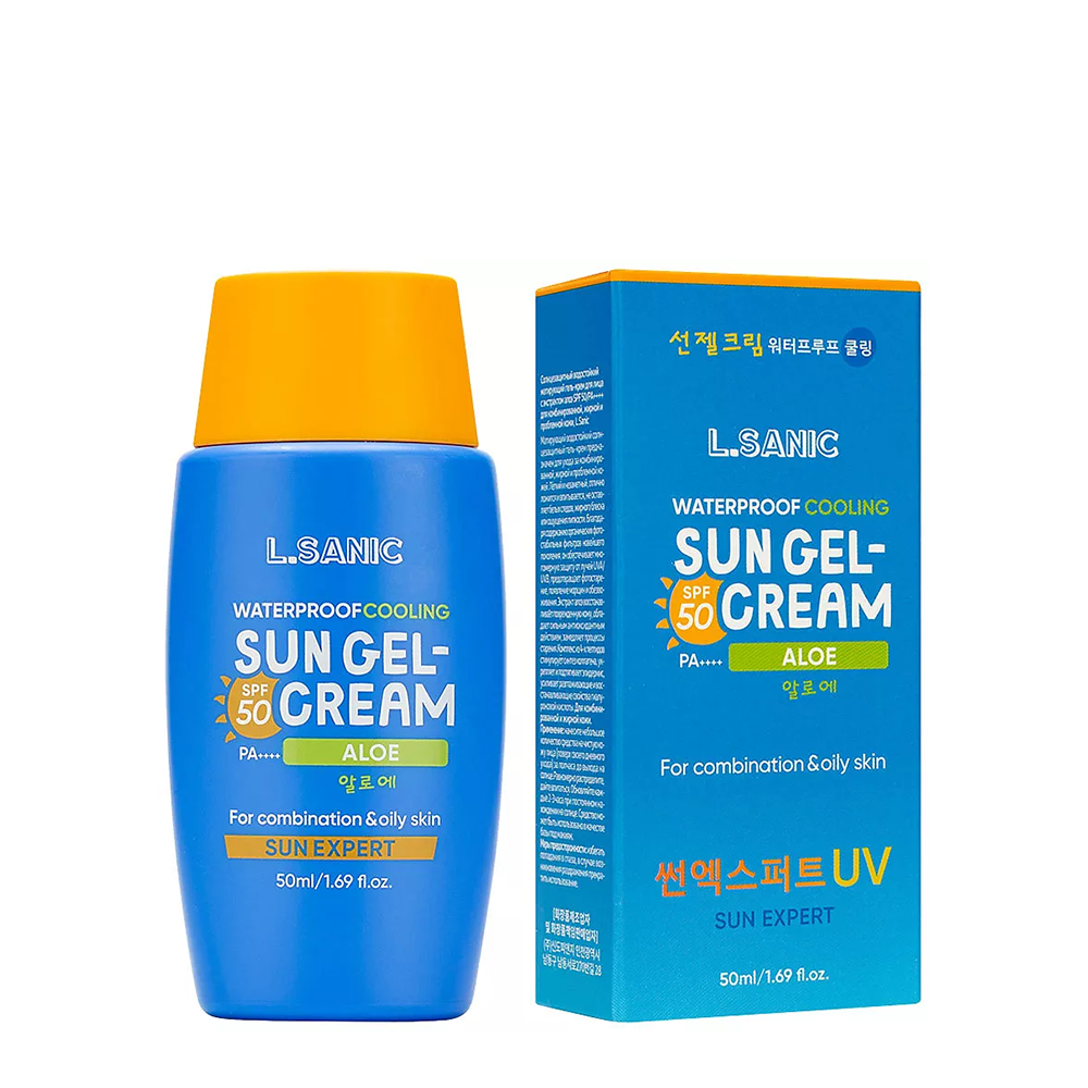 L.SANIC Крем-гель солнцезащитный матирующий водостойкий для лица с экстрактом алоэ SPF 50/PA++++ / L.Sanic 50 мл, фото 2
