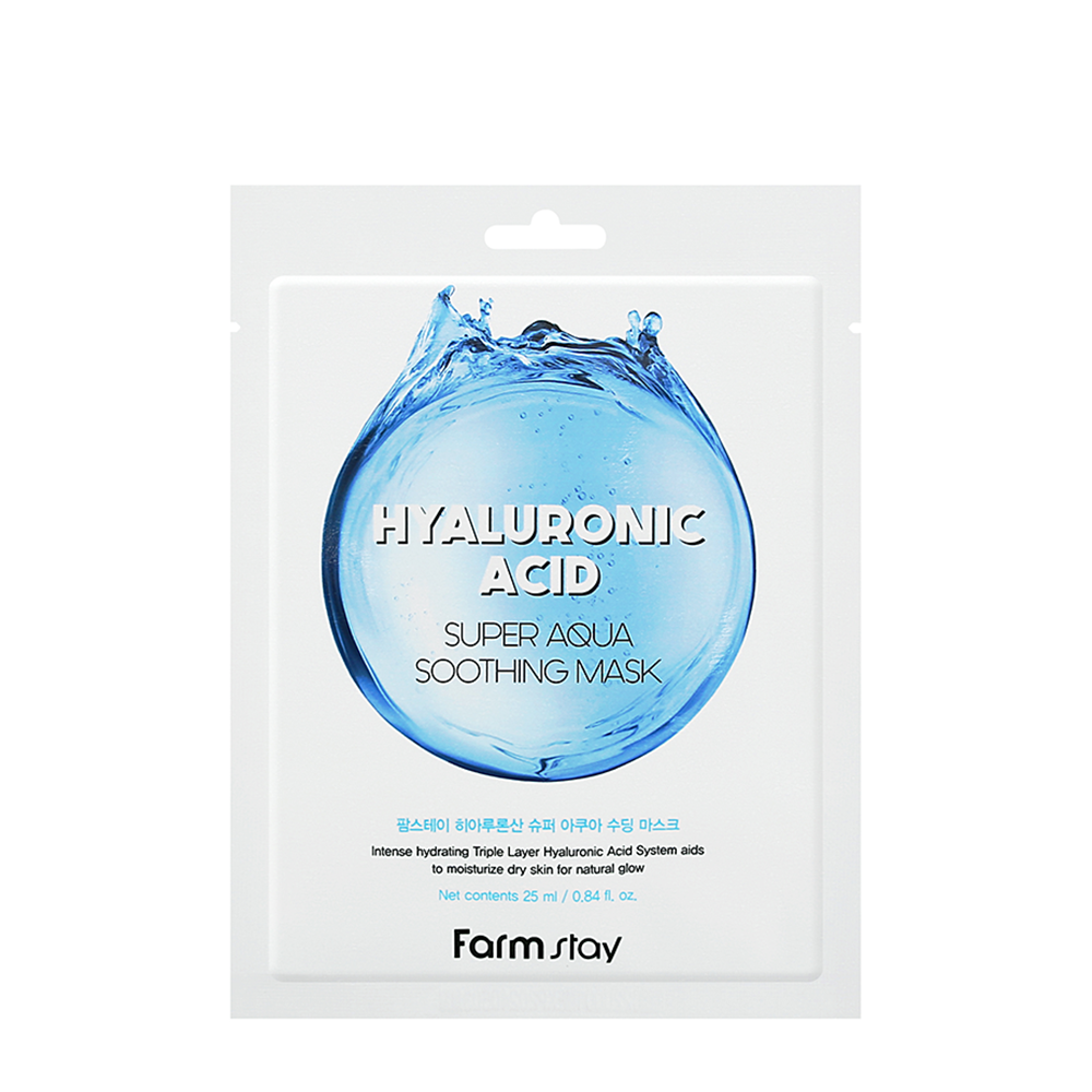 FARMSTAY Маска тканевая для лица с гиалуроновой кислотой / Hyaluronic Acid Super Aqua Soothing Mask 25 мл, фото 1