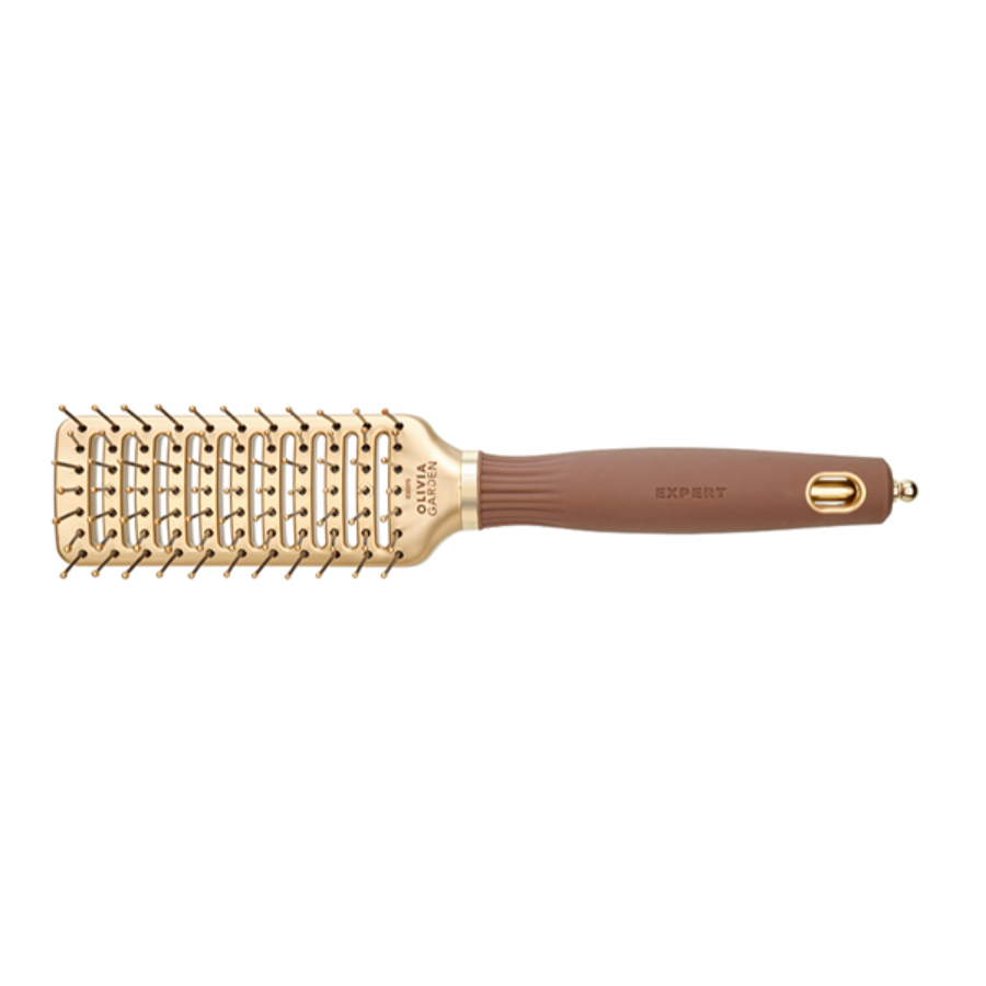 OLIVIA GARDEN Щетка OG Expert Style Vent Nylon Bristles Gold&Brown, фото 1