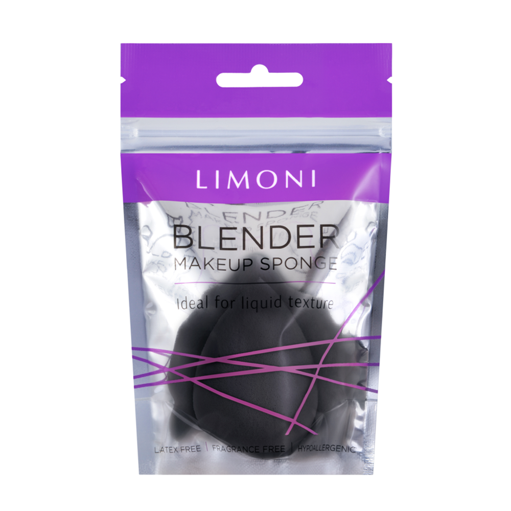 LIMONI Спонж для макияжа / Blender Makeup Sponge Black, фото 2