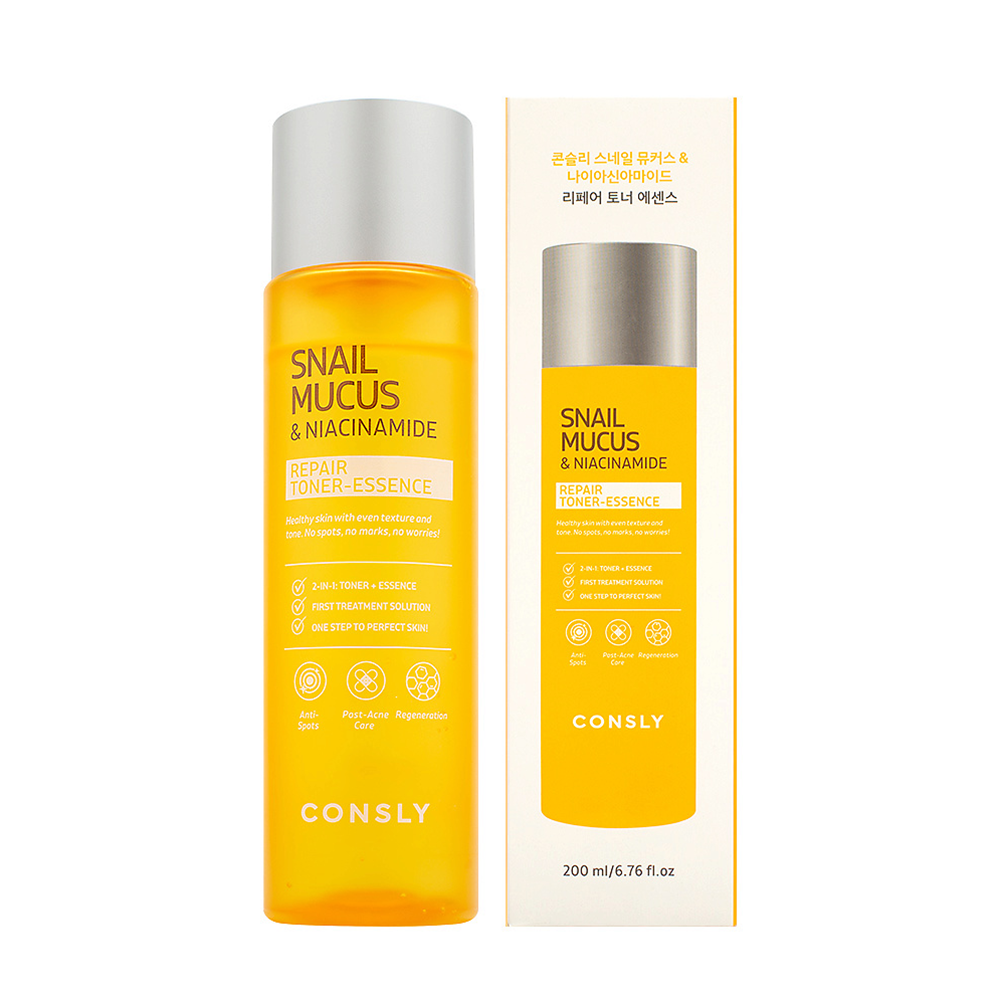 CONSLY Тонер-эссенция восстанавливающий с муцином улитки и ниацинамидом / Consly 200 мл, фото 2
