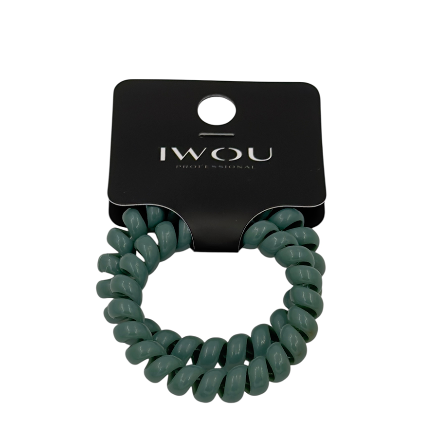 IWOU PROFESSIONAL Резинка пружинка Глянец серо-бирюзовая 2шт, фото 2
