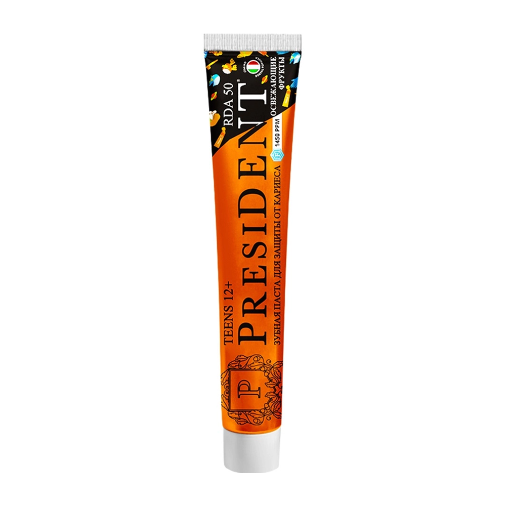 PRESIDENT Паста зубная детская 12+ с фтором (50 RDA) / President Fresh tropic 70 гр, фото 1