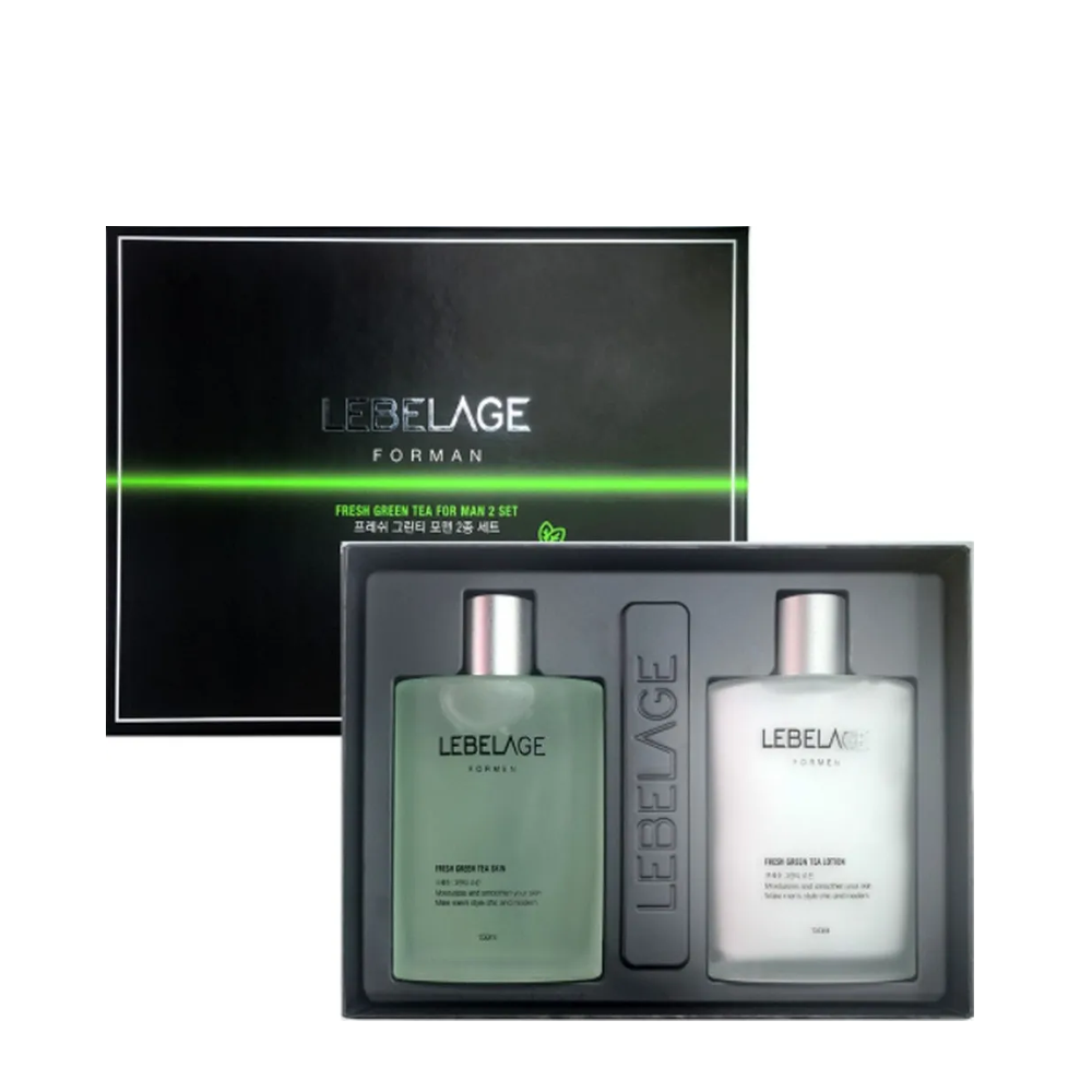 LEBELAGE Набор средств для мужчин с зелёным чаем (тонер 150 мл + лосьон 150 мл) Lebelage Fresh Green Tea For Man, фото 1