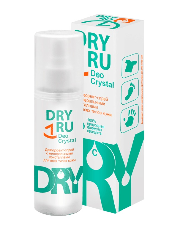 DRY RU Дезодорант-спрей с минеральными кристаллами для всех типов кожи / Deo Cristal 40 г, фото 1