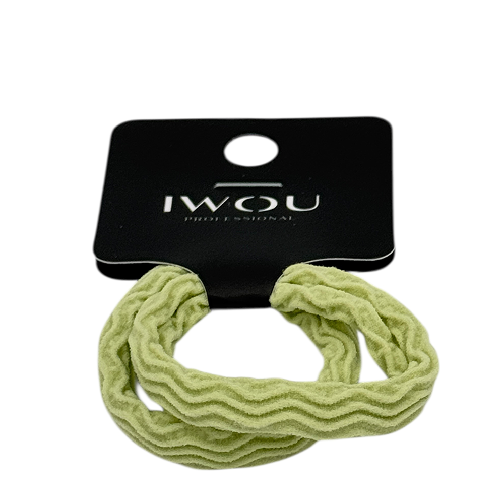 IWOU PROFESSIONAL Резинка для волос Волна светло-зеленая 2шт, фото 1