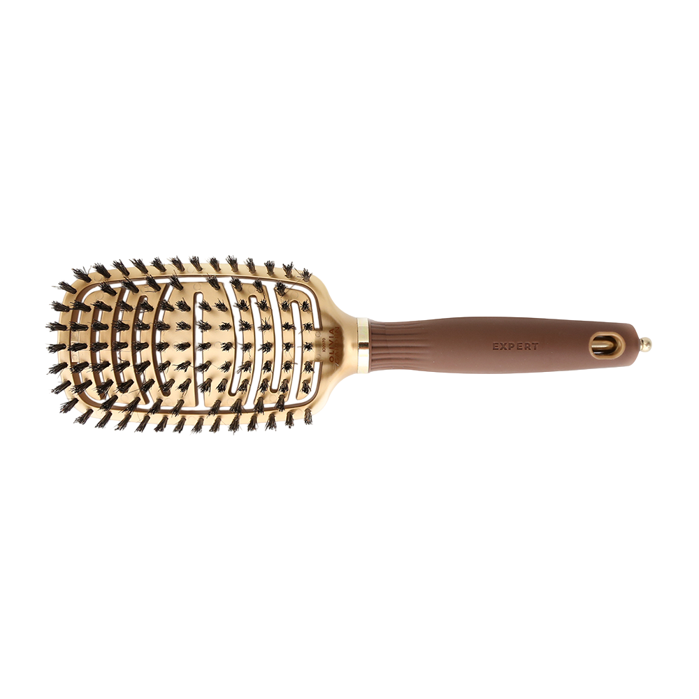 OLIVIA GARDEN Щетка EXPERT CARE FLEX Boar Bristles Gold&Brown, фото 1