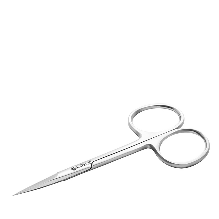 KAIZER Ножницы маникюрные для кутикулы, прямые, серебро, ручная алмазная заточка, фото 1