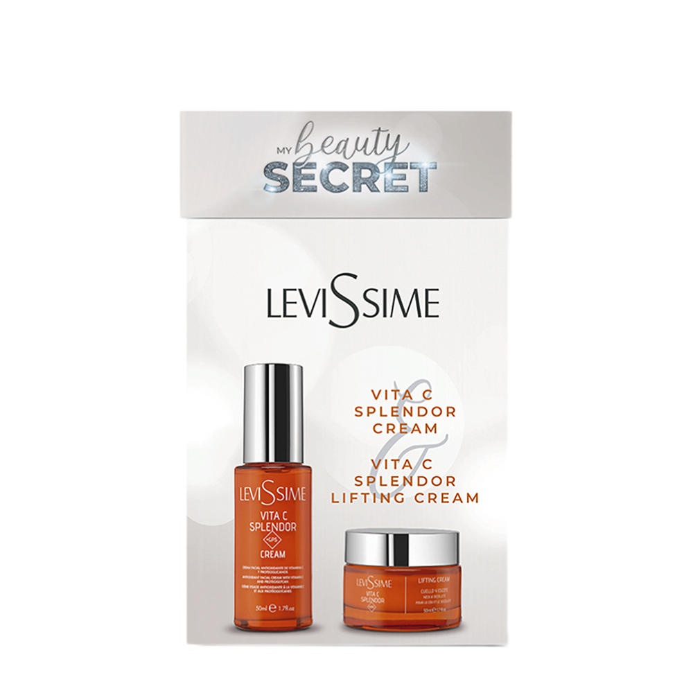 LEVISSIME Набор (крем-лифтинг для омоложения шеи и декольте 50 мл + крем интеллектуальный для лица 50 мл) VITA C LIFTING, фото 1