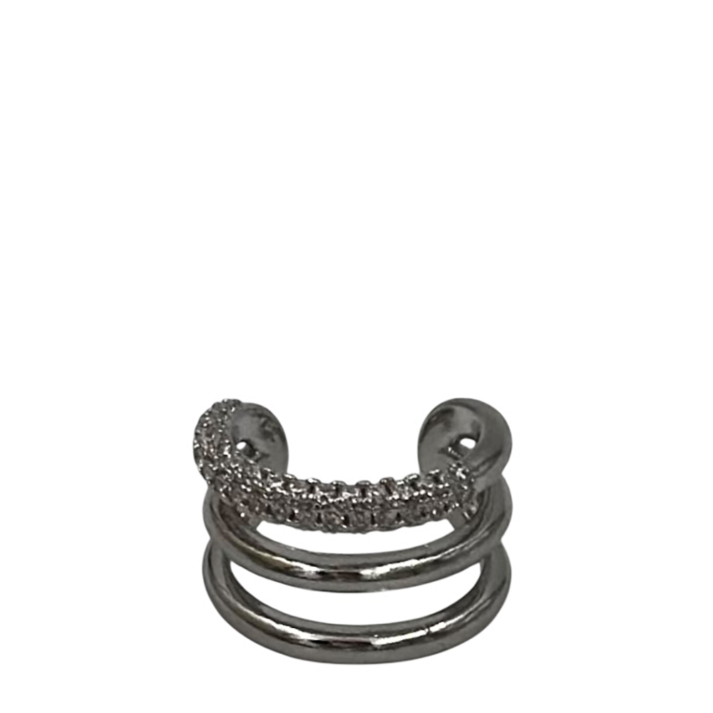 IWOU PROFESSIONAL Кафф Тройной со стразами цвет серебро, фото 1