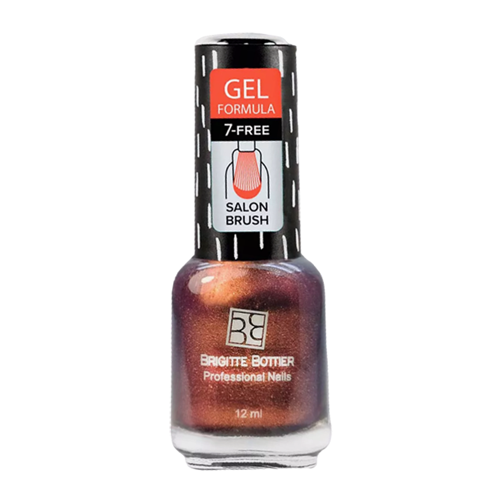 BRIGITTE BOTTIER 97 лак для ногтей гелевый, темно-сиреневый с золотистым шиммером / GEL FORMULA 12 мл, фото 1