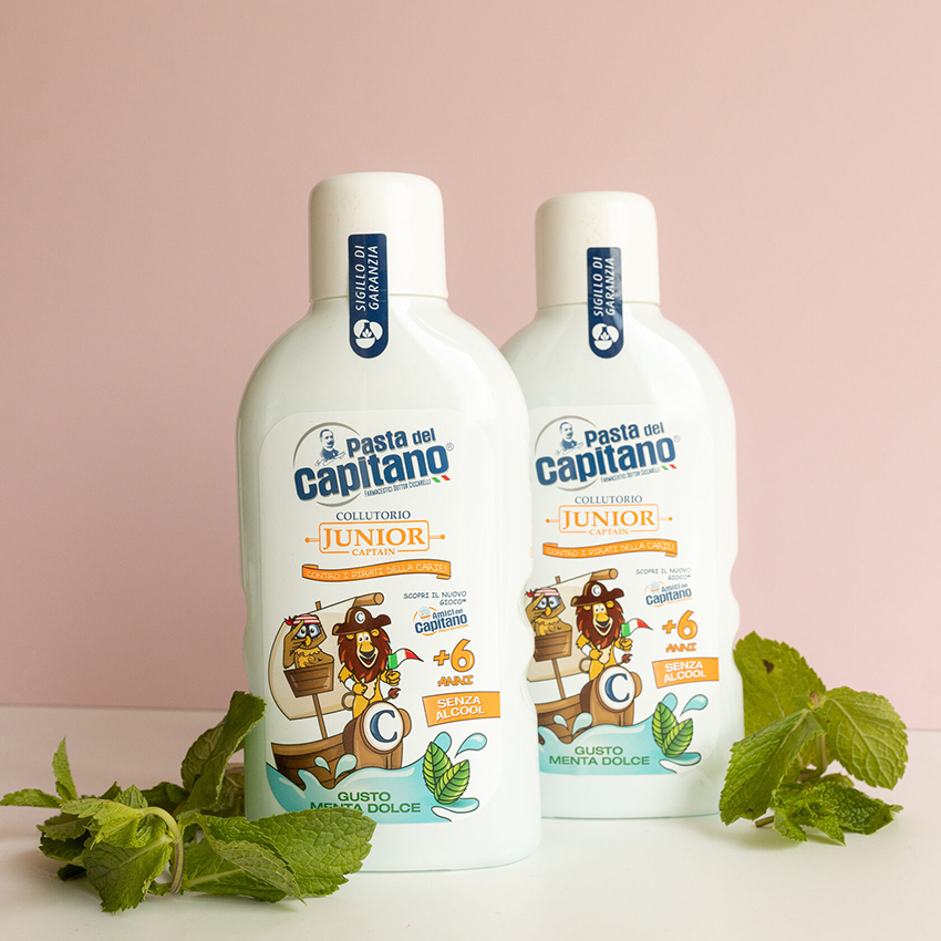 PASTA DEL CAPITANO Ополаскиватель для полости рта для детей с 6 лет, мятный / Junior Soft Mint 400 мл, фото 2