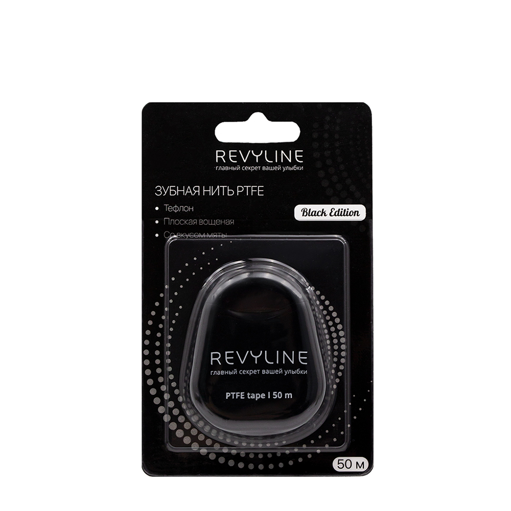 REVYLINE Нить зубная, тефлон, 50 м / PTFE Black Edition, фото 1