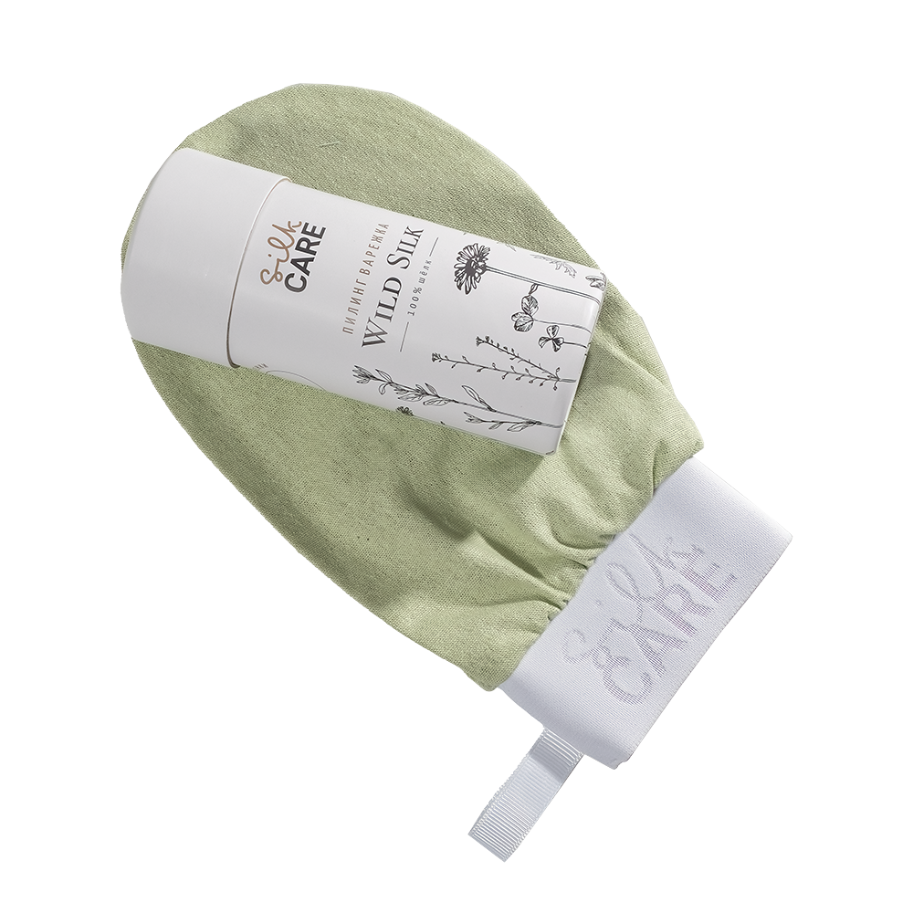 SILK CARE Варежка шелковая для пилинга лайм / Silk Care Wild Silk, фото 1