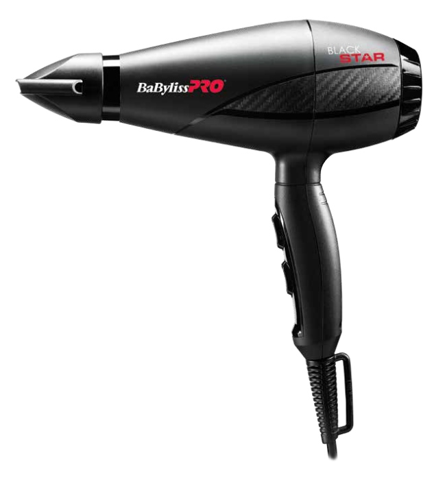 BABYLISS PRO Фен BaByliss Pro BLACK STAR, 2 насадки, 2000Вт, фото 1