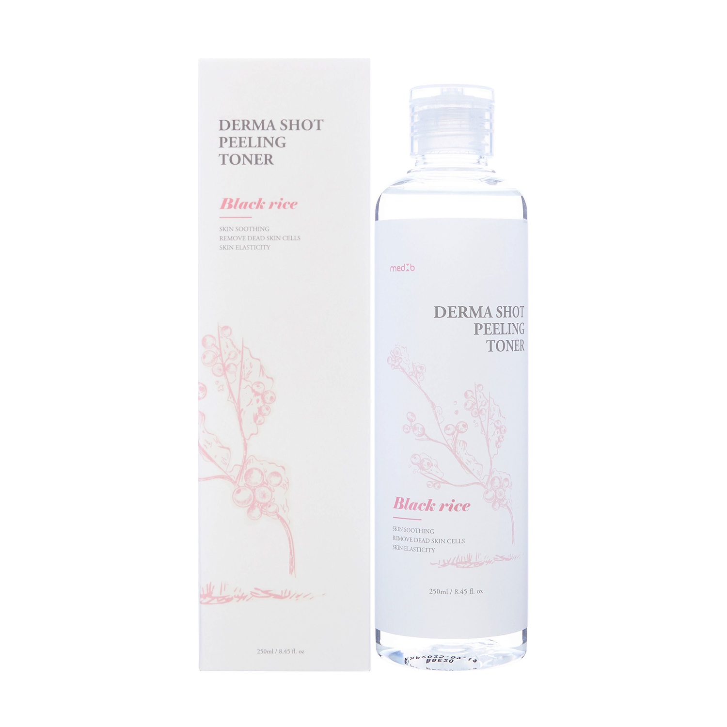 MED:B Тонер очищающий для лица с экстрактом чёрного риса / Med B Derma Shot Peeling Toner Black 250 мл, фото 2