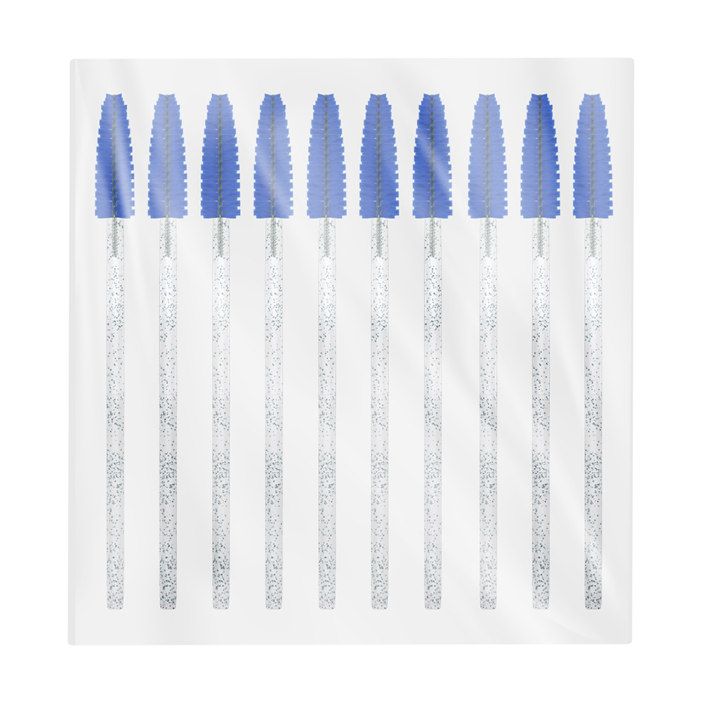 INNOVATOR COSMETICS Щеточки для ресниц и бровей одноразовые голубые с глиттером / INNOVATOR COSMETICS 10 шт, фото 2