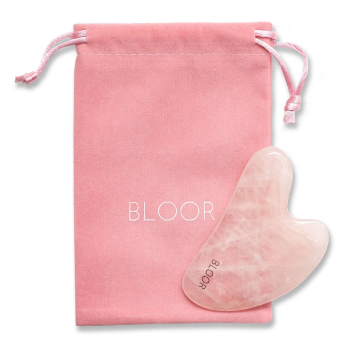 BLOOR Скребок гуаша для массажа лица из натурального розового кварца, сердце, фото 1