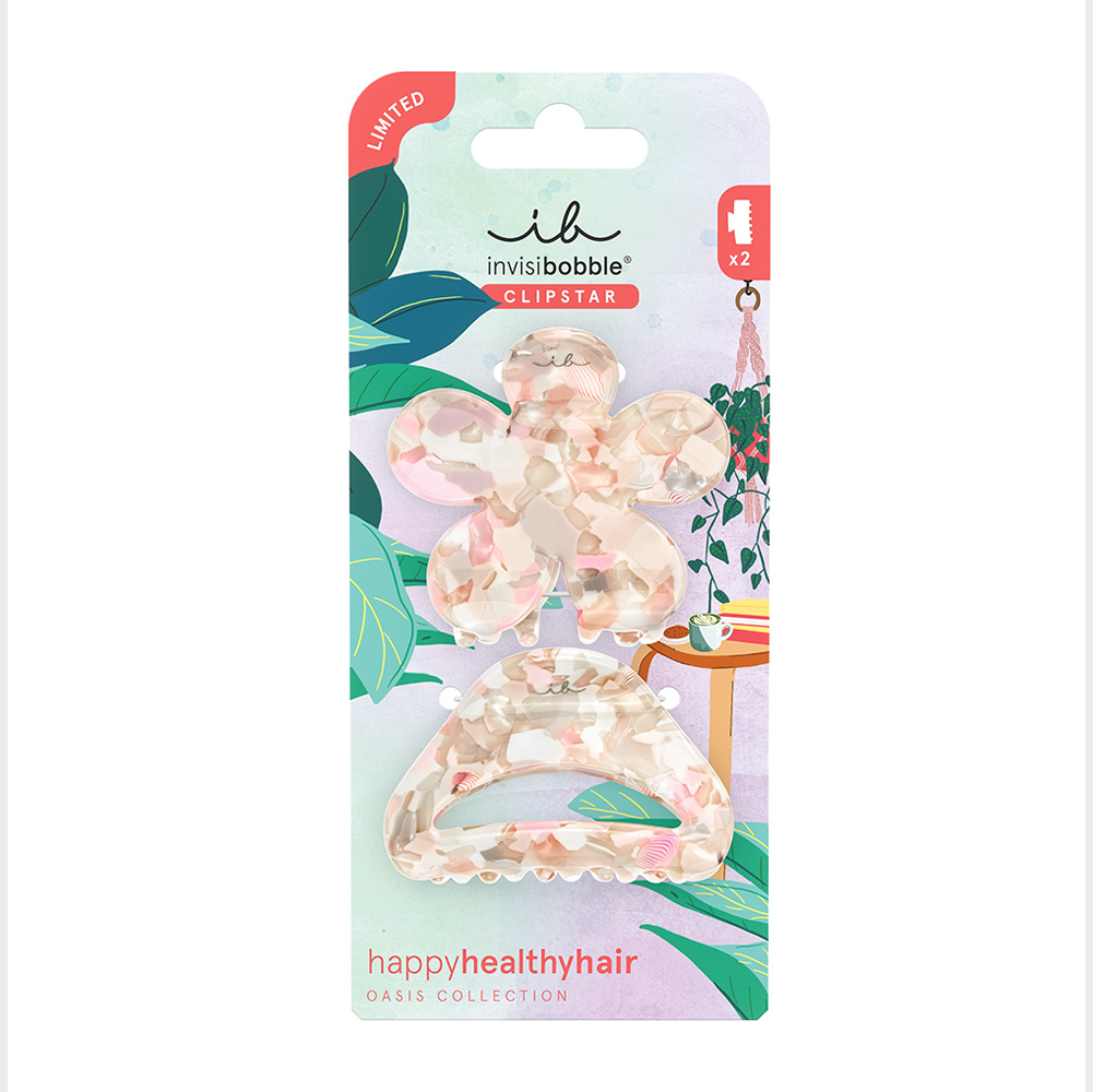 INVISIBOBBLE Заколка-крабик, размер M 2 шт / invisibobble CLIPSTAR Oasis Refreshed Bloom, фото 1