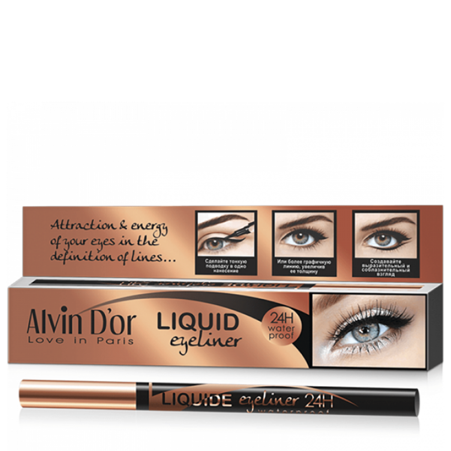 ALVIN D'OR Лайнер для глаз / LIQUID black 0,85 гр, фото 2
