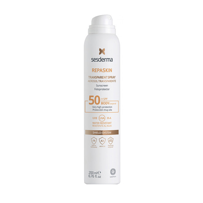 SESDERMA Спрей солнцезащитный прозрачный СЗФ 50 для тела / Repaskin Transparent Spray Body sunscreen SPF 50 Aerosol 200 мл, фото 1