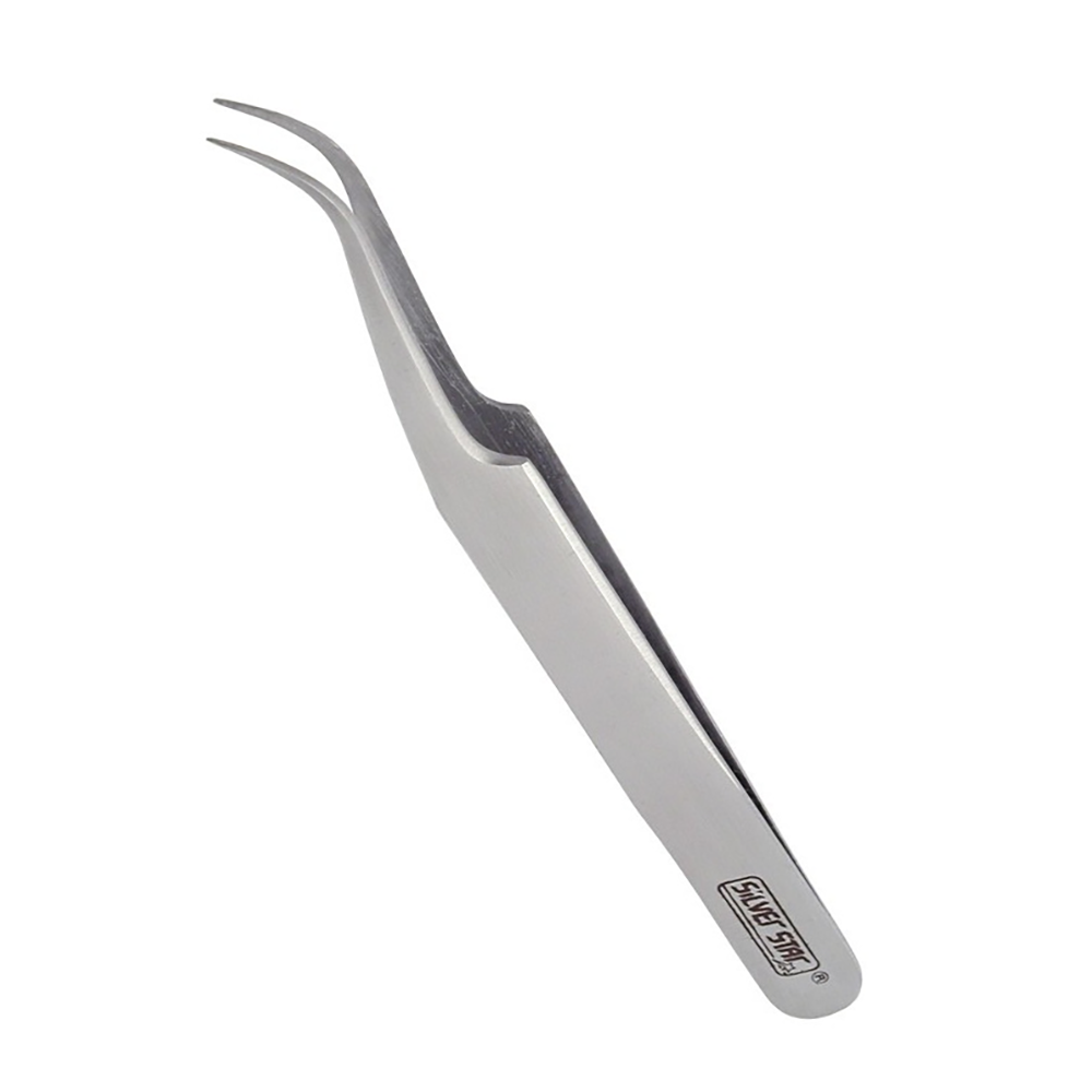 SILVER STAR Пинцет игла, изогнутый тонкий, фото 1