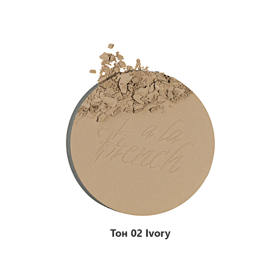 ALVIN D'OR Пудра компактная фиксирующая, тон 02 / Eclat Naturel A LA FRENCH Ivory 10 гр, фото 2