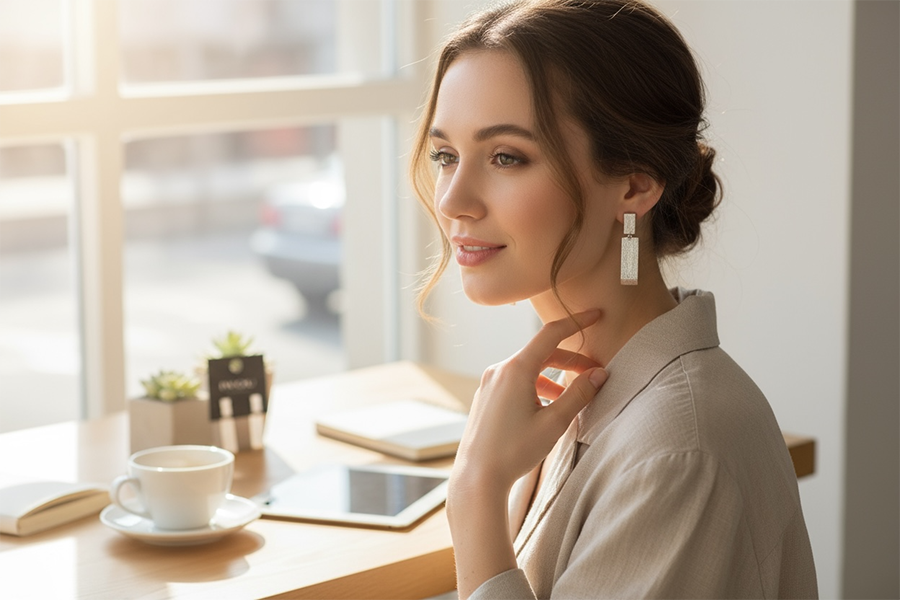 IWOU PROFESSIONAL Серьги Слиток серебра, фото 3