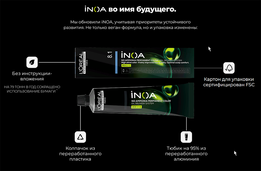 L'OREAL PROFESSIONNEL 9.1 краска для волос без аммиака / LP INOA 60 гр, фото 4