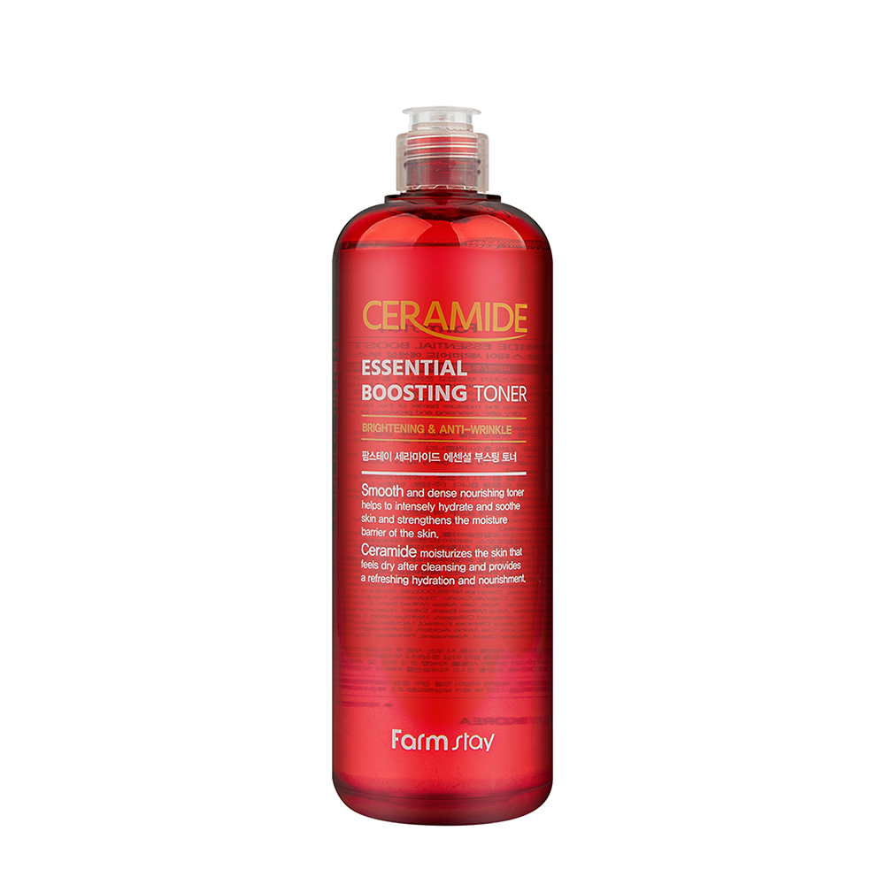 FARMSTAY Тонер повышающий упругость кожи для лица с церамидами / Ceramide Essential Boosting Toner 500 мл, фото 1