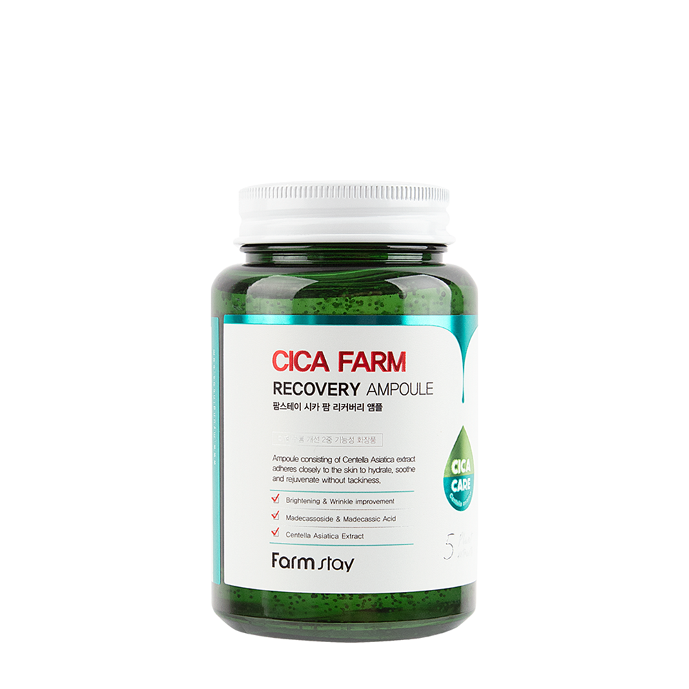 FARMSTAY Ампула-сыворотка успокаивающая для лица с центеллой / Cica Farm Recovery Ampoule 250 мл, фото 1