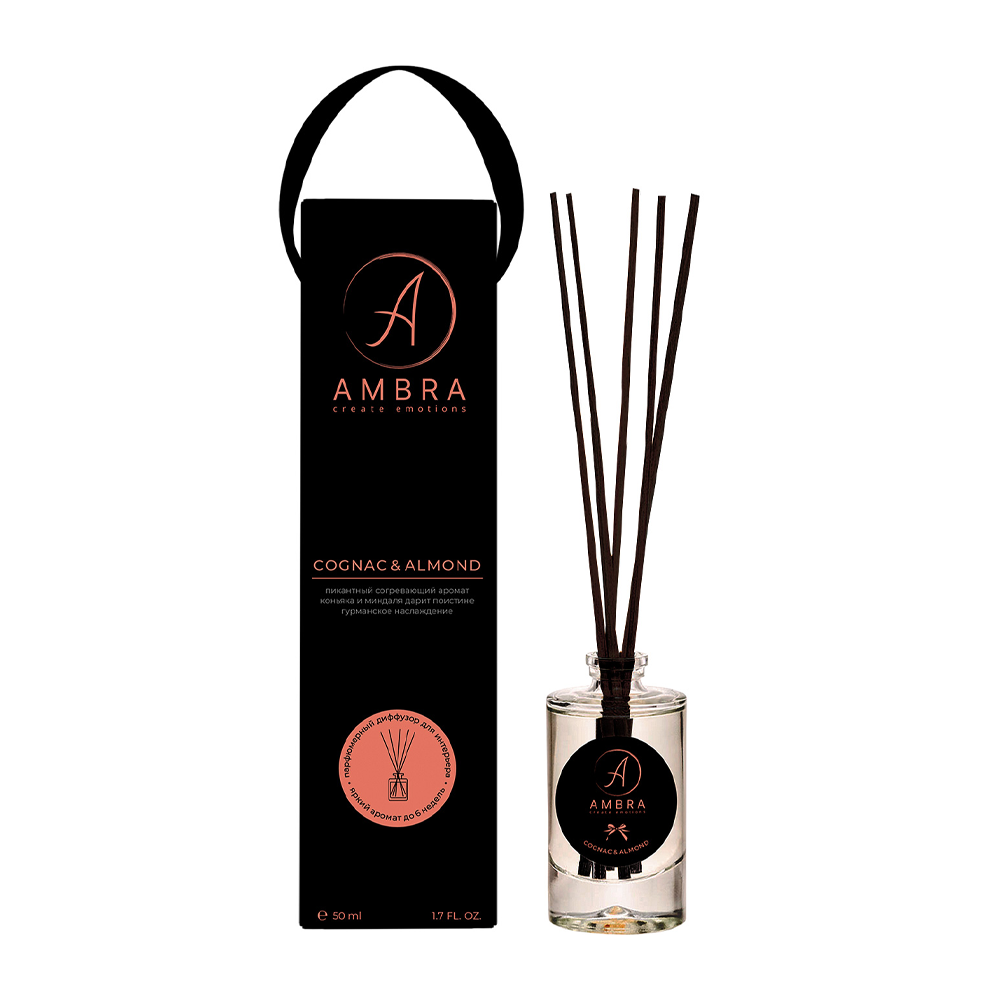 AMBRA Аромадиффузор, коньяк и миндаль / Cognac & Almond Ambra 50 мл, фото 1