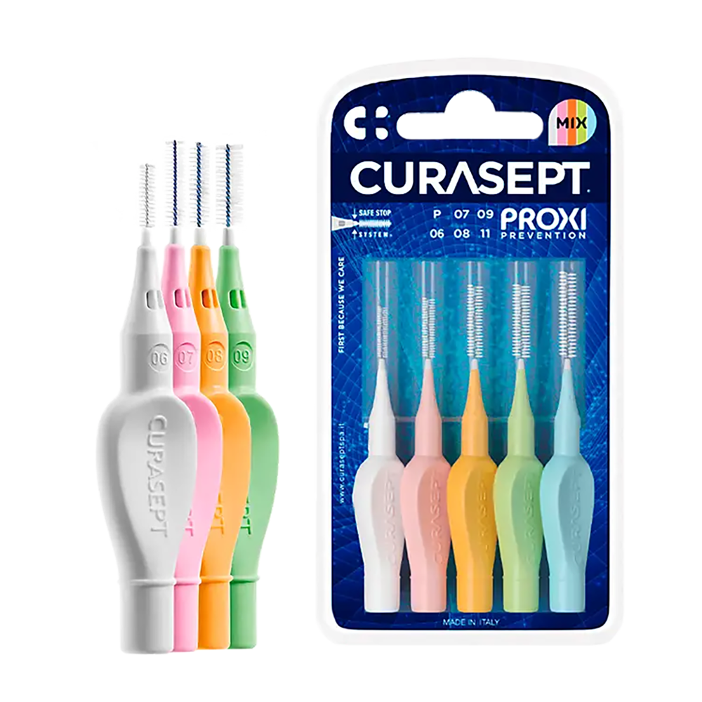 CURASEPT Набор ершиков межзубных, из пяти размеров (ISO 0, 0,6мм; ISO 1, 0,7мм; ISO 1, 0,8мм; IS0 2, 0,9мм; ISO 3, 1,1мм) Curasept PROXI PREVENTION 5 шт, фото 2