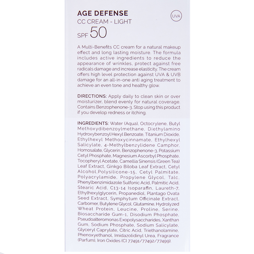 HOLY LAND Крем корректирующий многофункциональный SPF 50, оттенок light / Age Defense CC Cream 50 мл, фото 3