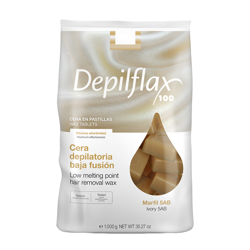 DEPILFLAX 100 Воск горячий в брикетах, слоновая кость 1000 г, фото 1