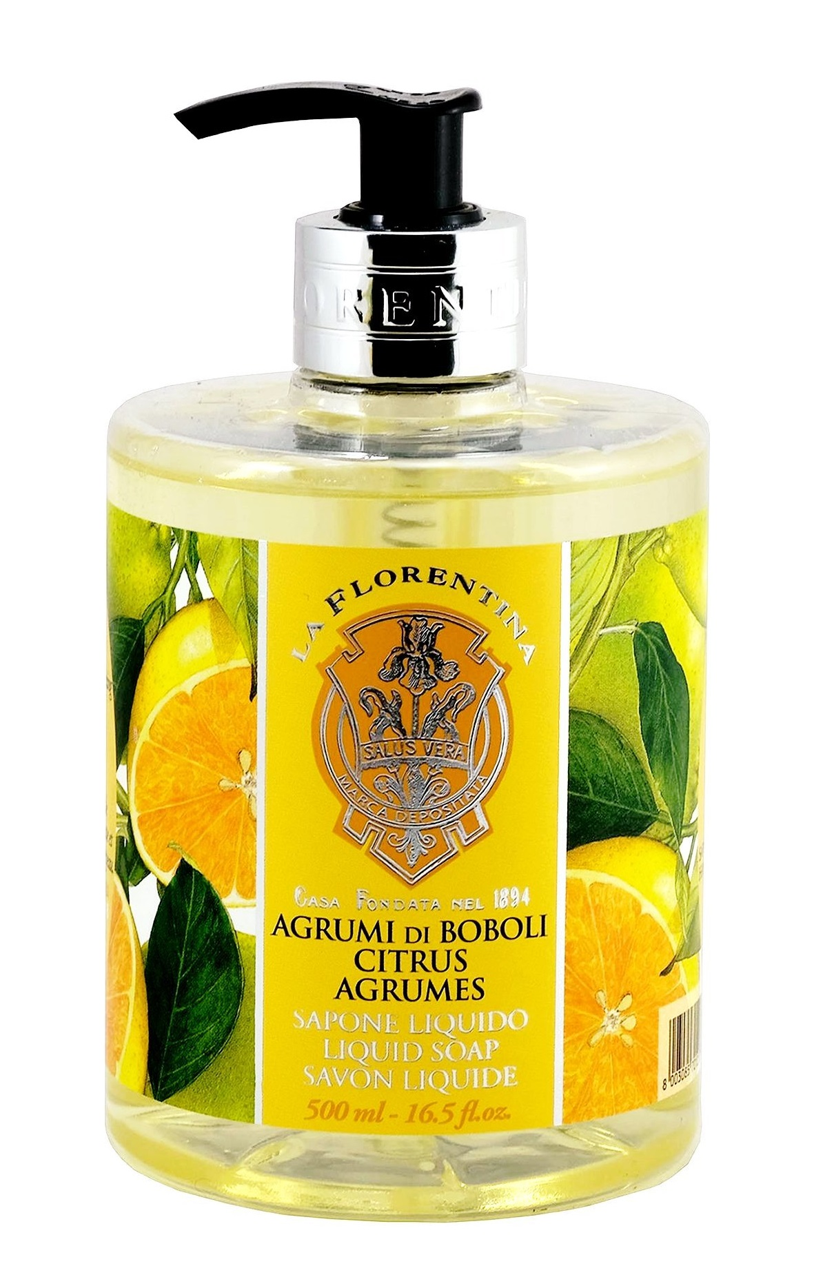 LA FLORENTINA Мыло натуральное жидкое, цитрус / Citrus 500 мл, фото 1