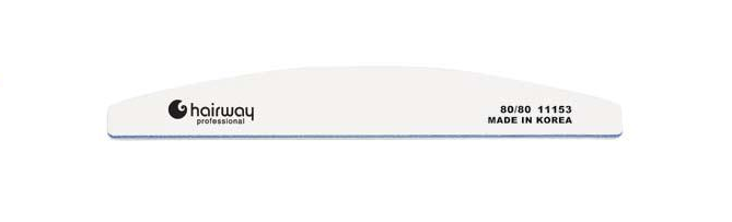 HAIRWAY Пилка широкая полукруглая белая 80/80, фото 2