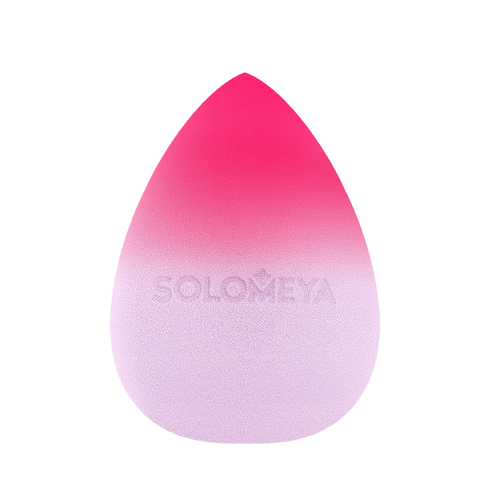 SOLOMEYA Спонж косметический для макияжа меняющий цвет, в упаковке-яйцо / Color Changing blending sponge Purple-pink 1 шт, фото 2