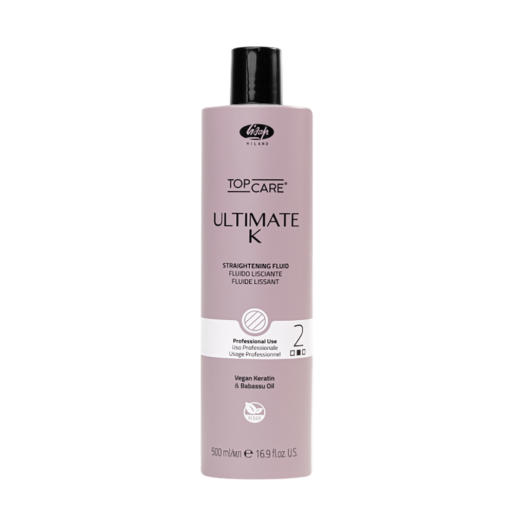 LISAP MILANO Флюид выпрямляющий для вьющихся и непослушных волос, шаг 2 / Ultimate K 500 мл, фото 1