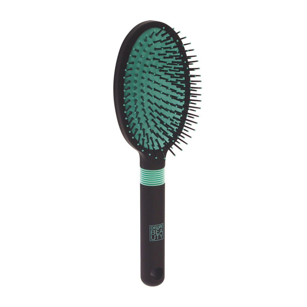 DEWAL BEAUTY Щетка массажная Бирюза, овальная с нейлоновым штифтом 11 рядов, фото 1