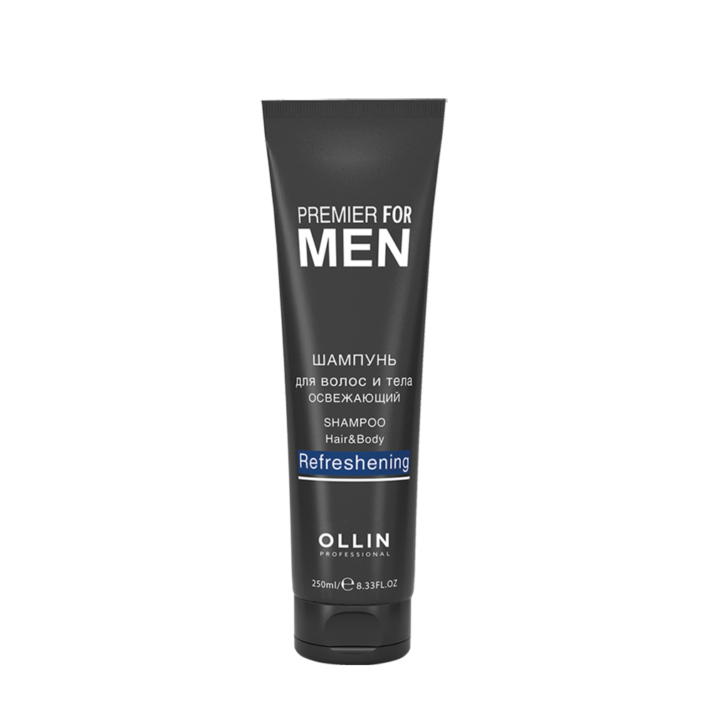 OLLIN PROFESSIONAL Шампунь освежающий для волос и тела, для мужчин / Shampoo Hair & Body Refreshening PREMIER FOR MEN 250 мл, фото 1