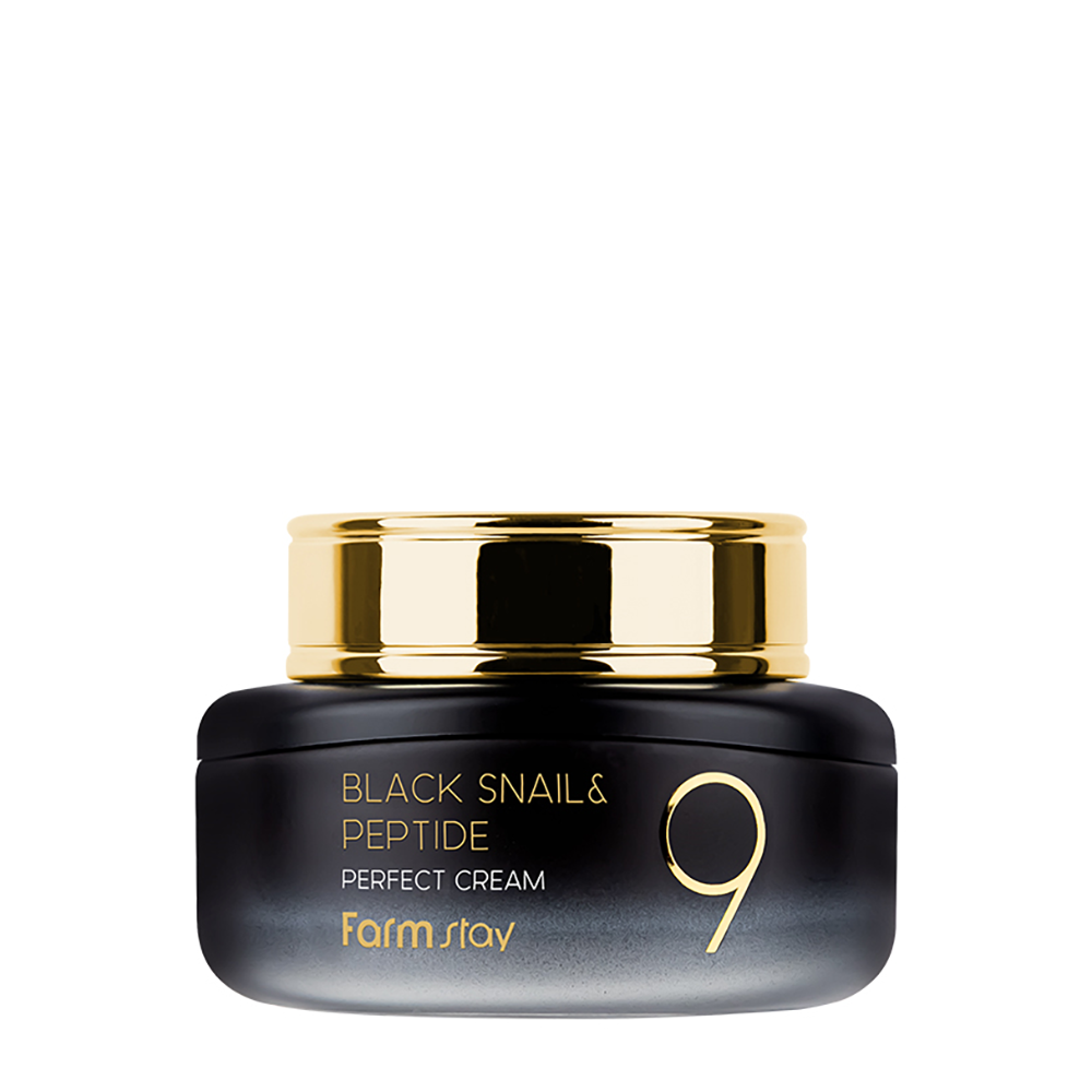 FARMSTAY Крем омолаживающий для лица с пептидами и муцином черной улитки / Black Snail & Peptide9 Perfect Cream 55 мл, фото 1