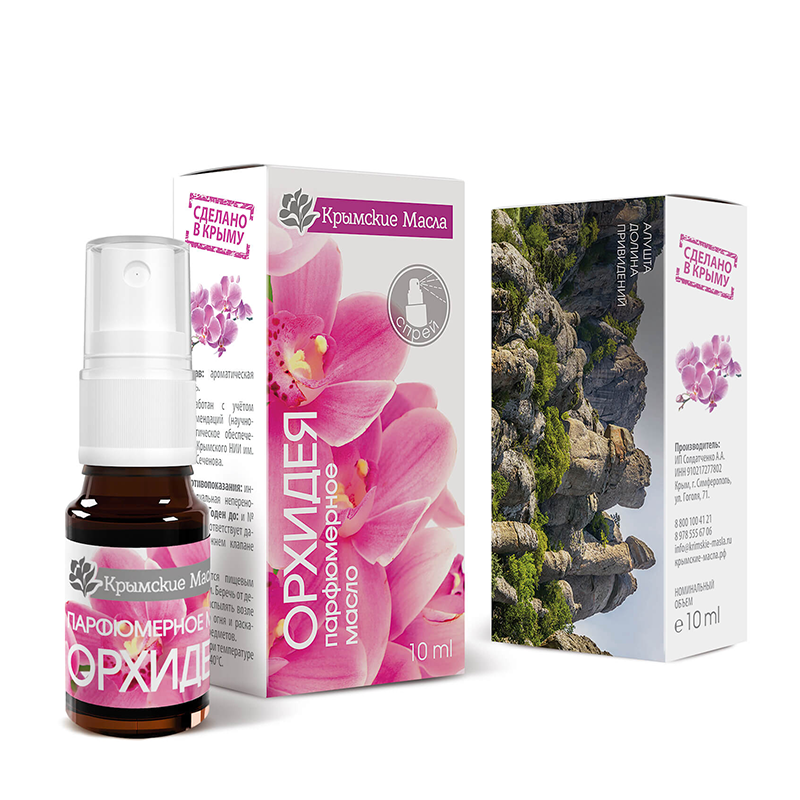 КРЫМСКИЕ МАСЛА Масло парфюмерное, орхидея, спрей / Крымские масла 10 мл, фото 2
