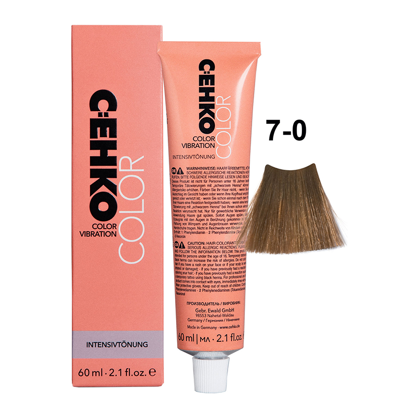 C:EHKO 7/0 крем тонирующий, блондин / Color Vibration Mittelblond 60 мл, фото 2