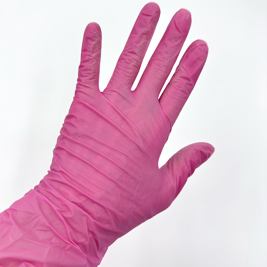 IWOU PROFESSIONAL Перчатки вин-нитр L розовые/ Wally Plastic 100 шт, фото 4