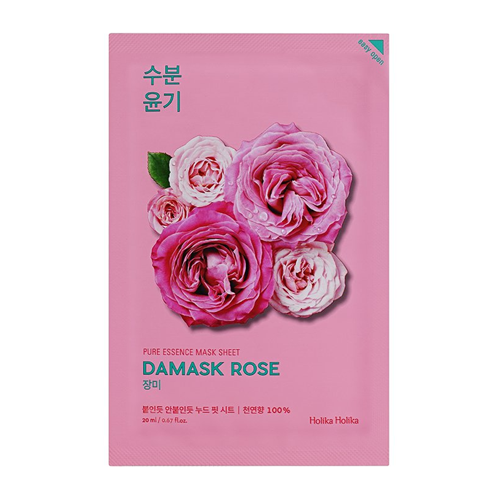 HOLIKA HOLIKA Маска тканевая увлажняющая Пьюр Эссенс, дамасская роза / Pure Essence Mask Sheet Damask Rose 20 мл, фото 1