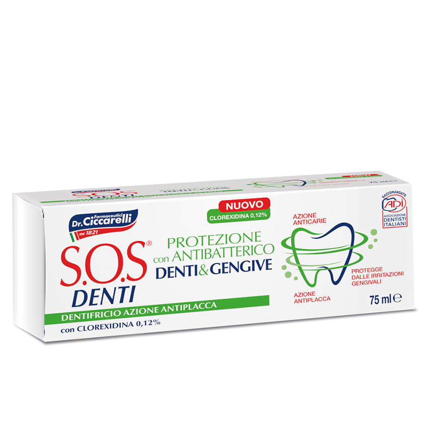 PASTA DEL CAPITANO Паста зубная антибактериальная для защиты зубов и дёсен / S.O.S. DENTI Teeth and Gums Protection with antibacterial 75 мл, фото 2