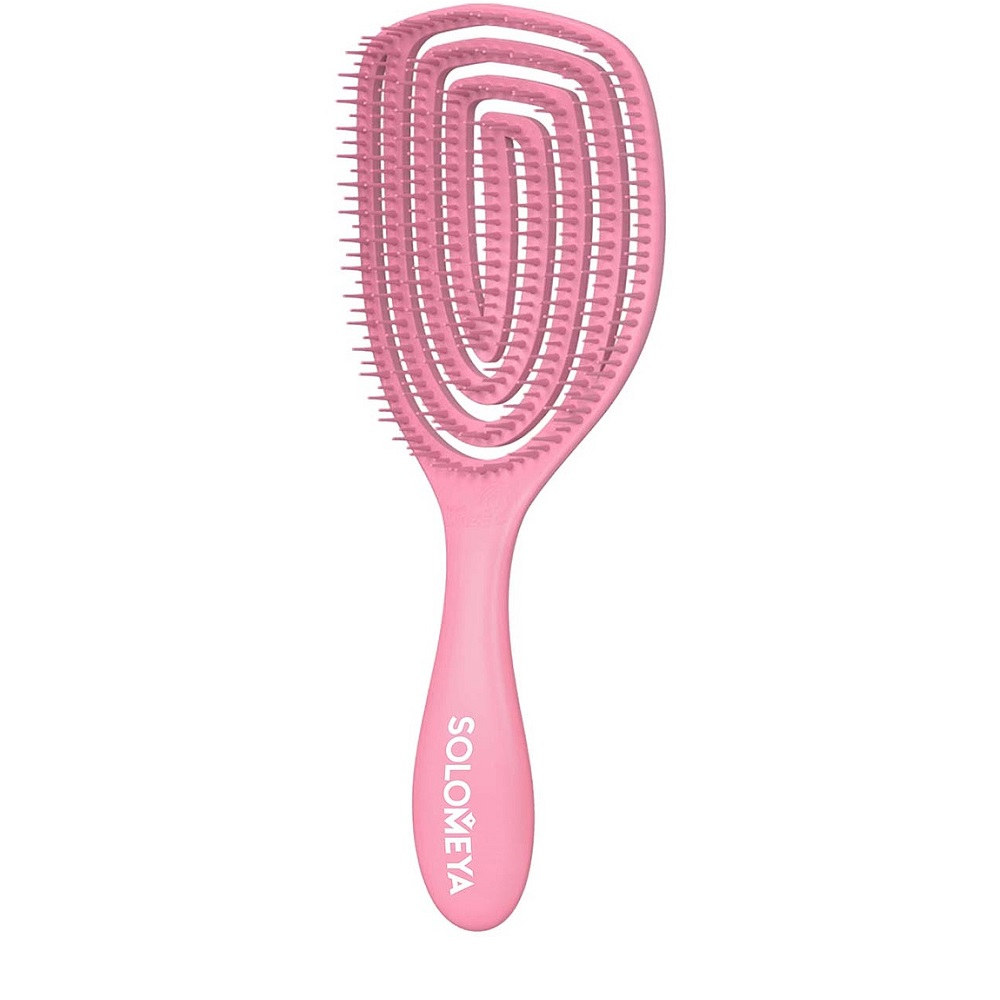 SOLOMEYA Расческа для сухих и влажных волос с ароматом клубники MZ0011 / Wet Detangler Brush Oval Strawberry, фото 1