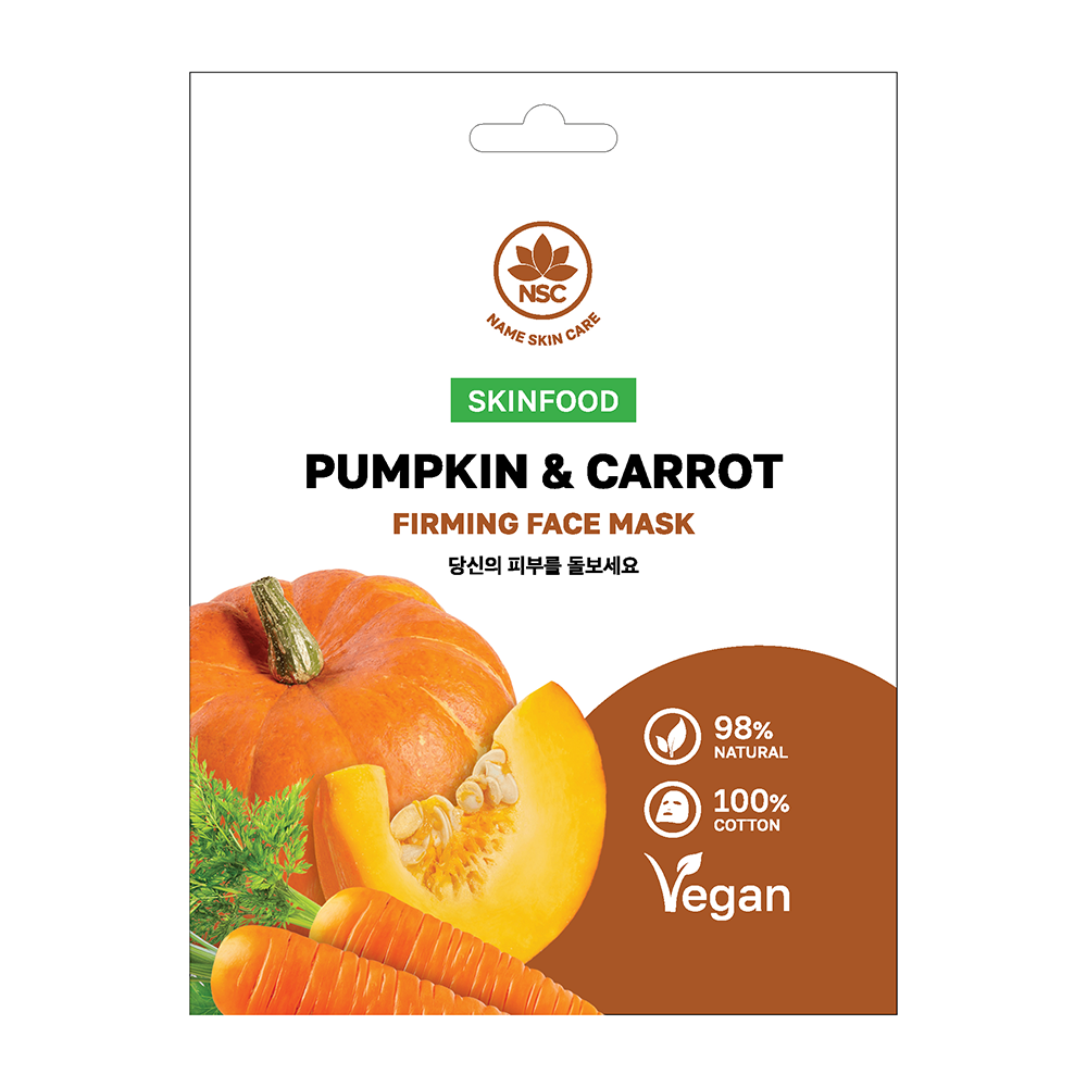 NAME SKIN CARE Маска тканевая для лица тыква и морковь / Skinfood NSC 22 гр, фото 1