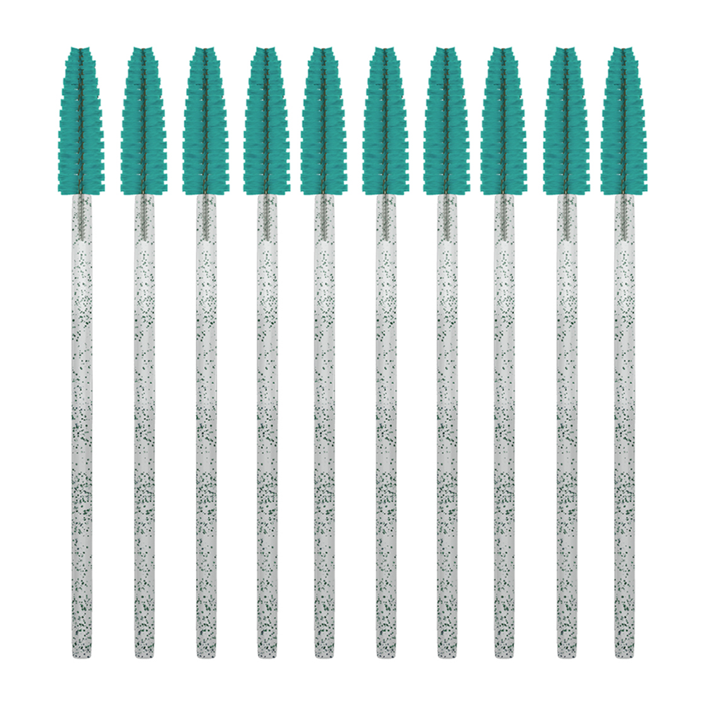 INNOVATOR COSMETICS Щеточки для ресниц и бровей одноразовые бирюзовые с глиттером / INNOVATOR COSMETICS 10 шт, фото 1